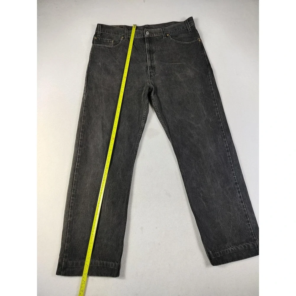 Vintage Levis 505 Jeans Mens 40 Black Regular Fit Denim 90s Grunge Skater Casual